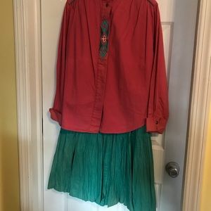 Ladies blouse and skirt set